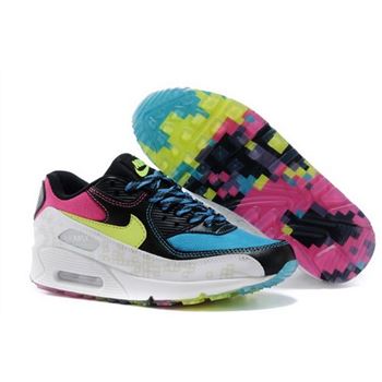Nike Air Max 90 Womens Shoes Colcred Black Blue White Hot New Closeout